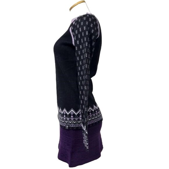 NEVE Ellie Wool Blend Purple Acai Crewneck Sweater And Straight Skirt 16" Long. - Picture 3 of 6